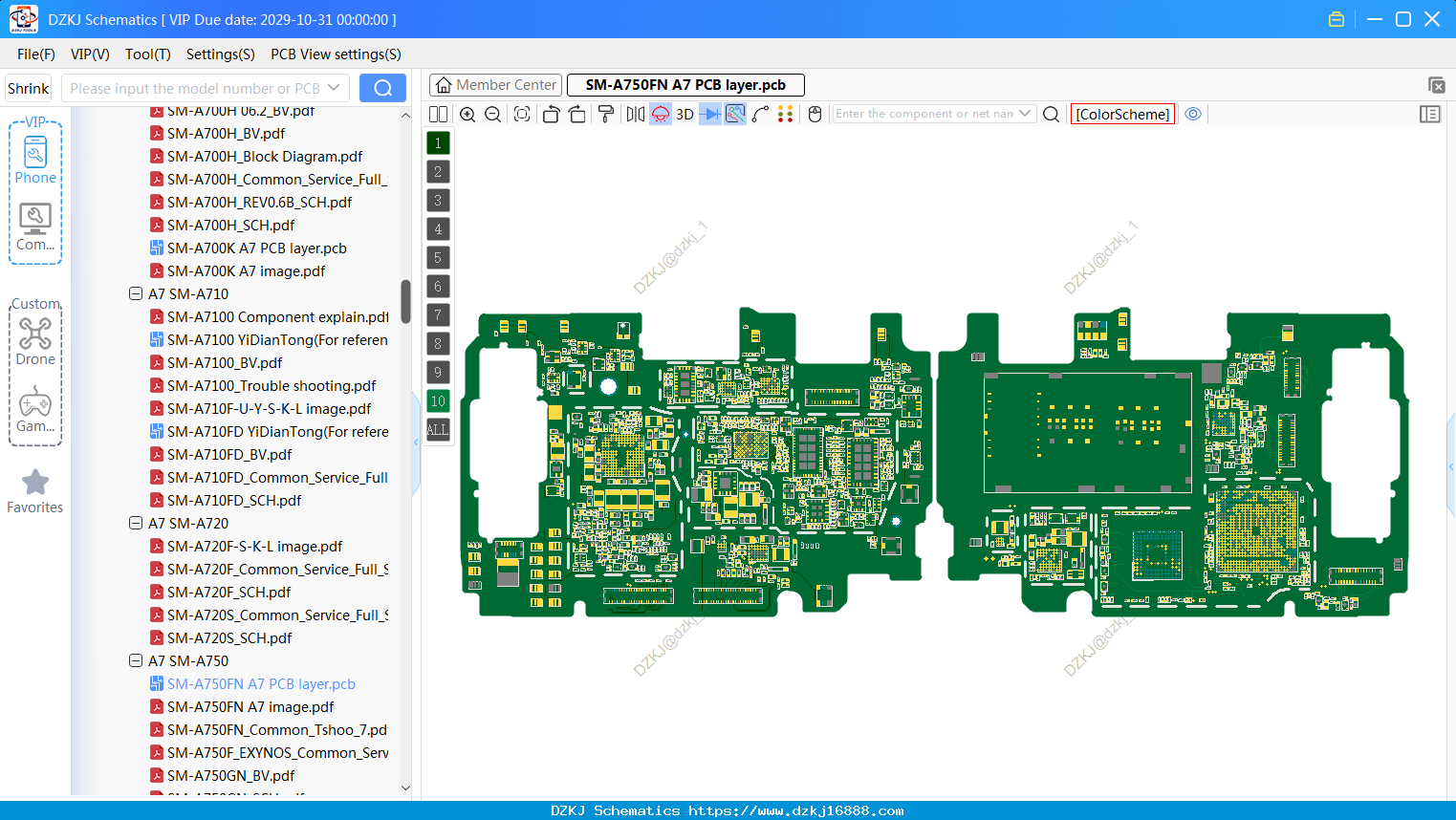 Samsung SM-A750FN A7 PCB Layer